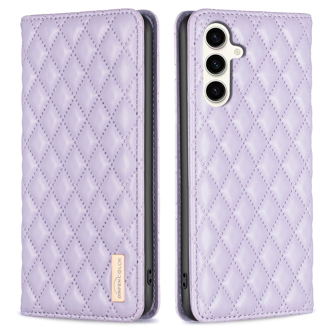 BINFEN COLOR BF Style-16 For Samsung Galaxy S23 FE PU Leather Flip Stand Case Card Holder Phone Cover BINFEN COLOR BF Style-16 For Samsung Galaxy S23 FE PU Leather Flip Stand Case Card Holder Phone Cover